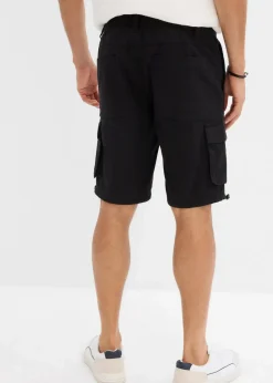 bonprix Hosen|Shorts|Cargo-Bermuda mit Komfortbund, Regular Fit schwarz