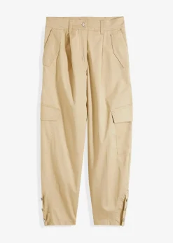 bonprix Bekleidung·Kleider|Hosen|Cargohose aus Baumwolle mit Stretch grünbeige