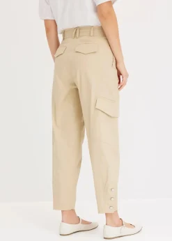 bonprix Bekleidung·Kleider|Hosen|Cargohose aus Baumwolle mit Stretch grünbeige