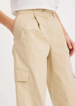 bonprix Bekleidung·Kleider|Hosen|Cargohose aus Baumwolle mit Stretch grünbeige