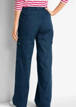 bonprix Hosen|Bekleidung·Kleider|Cargohose aus Baumwolle, Mid Waist dunkelblau