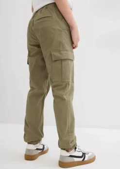bonprix Mädchen 9-16 Jahre·Hosen & Leggings|Cargohose mit aufgesetzten Taschen oliv
