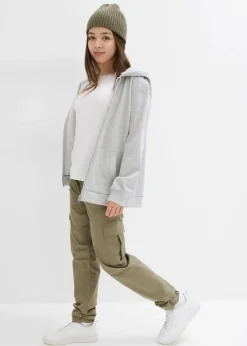 bonprix Mädchen 9-16 Jahre·Hosen & Leggings|Cargohose mit aufgesetzten Taschen oliv