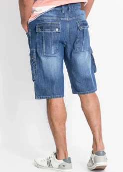 bonprix Große Größen|Shorts|Cargo-Jeans-Bermuda Regular Fit blau denim