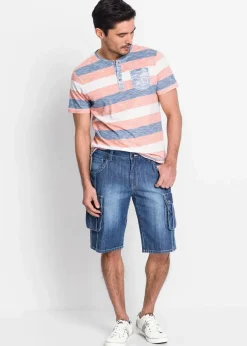 bonprix Große Größen|Shorts|Cargo-Jeans-Bermuda Regular Fit blau denim