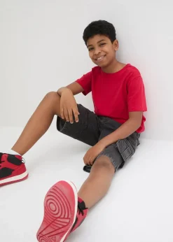 bonprix Jungen 9-16 Jahre·Shorts|Jungen 9-16 Jahre·Jeans|Cargo-Jeans-Bermudav mit verstellbarem Bund, Loose Fit schwarz denim