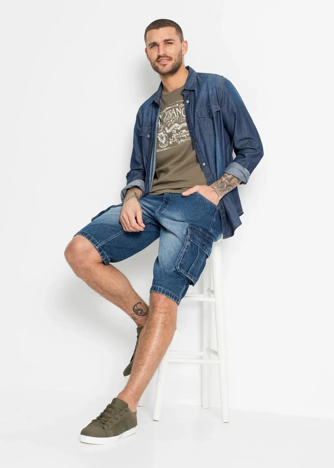 Cargo-Jeans-Longbermuda, Relaxed Fit|bonprix Sale