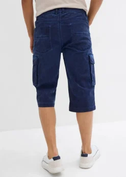bonprix Hosen|Shorts|Cargo-Long-Stretch-Bermuda mit Komfortschnitt, Regular Fit mitternachtsblau
