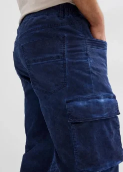 bonprix Hosen|Shorts|Cargo-Long-Stretch-Bermuda mit Komfortschnitt, Regular Fit mitternachtsblau