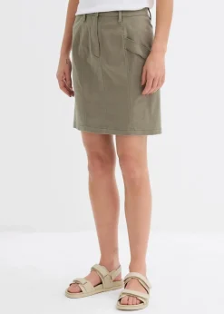bonprix Röcke|Bekleidung·Sportbekleidung|Cargorock oliv
