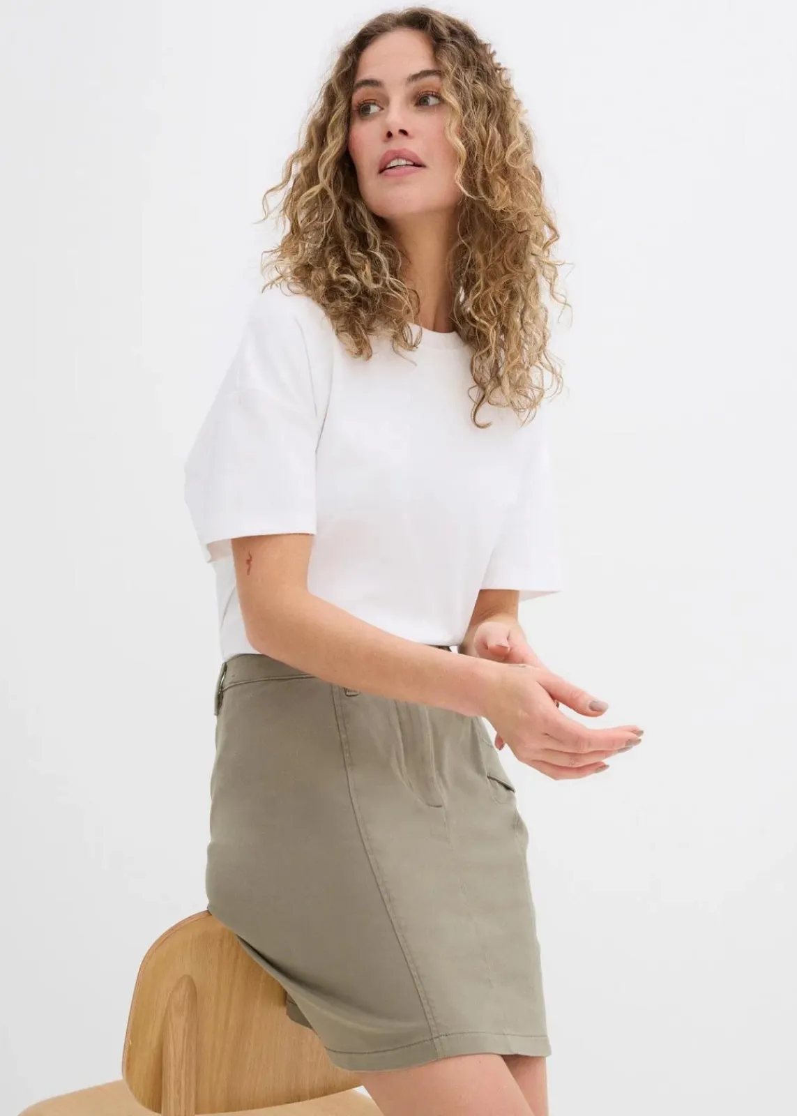 bonprix Röcke|Bekleidung·Sportbekleidung|Cargorock oliv