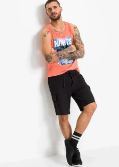 bonprix Shorts|Sportbekleidung|Cargo-Sweat-Bermuda schwarz