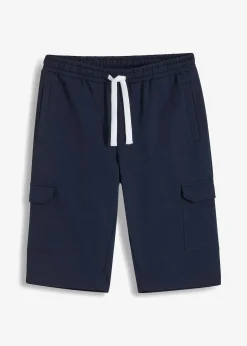 bonprix Große Größen|Shorts|Cargo-Sweatbermuda aus reiner Bio-Baumwolle dunkelblau