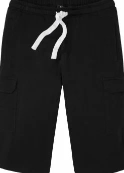 bonprix Hosen|Sportbekleidung|Cargo-Sweatbermuda aus reiner Bio-Baumwolle schwarz