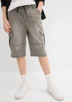 bonprix Jungen 9-16 Jahre·Jeans|Jungen 9-16 Jahre·Shorts|Cargo-Sweatjeans-Bermuda, Regular Fit hellgrau denim