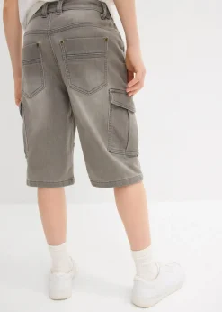 bonprix Jungen 9-16 Jahre·Jeans|Jungen 9-16 Jahre·Shorts|Cargo-Sweatjeans-Bermuda, Regular Fit hellgrau denim