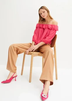 bonprix Bekleidung·Jacken & Mäntel|Blusen & Tuniken|Carmenbluse aus recyceltem Polyester dunkelpink