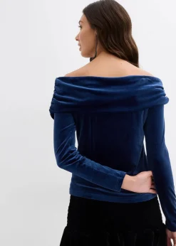 Carmenshirt aus softem Samt|bonprix Sale