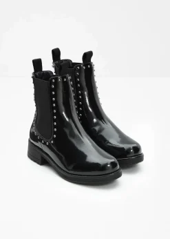 bonprix Gefütterte Winterschuhe|Stiefeletten|Chelsea Boot schwarz