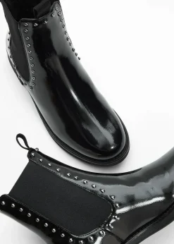 bonprix Gefütterte Winterschuhe|Stiefeletten|Chelsea Boot schwarz