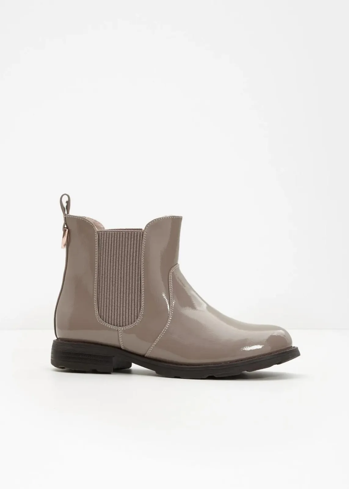 bonprix Gefütterte Winterschuhe|Stiefeletten|Chelsea Boot taupe
