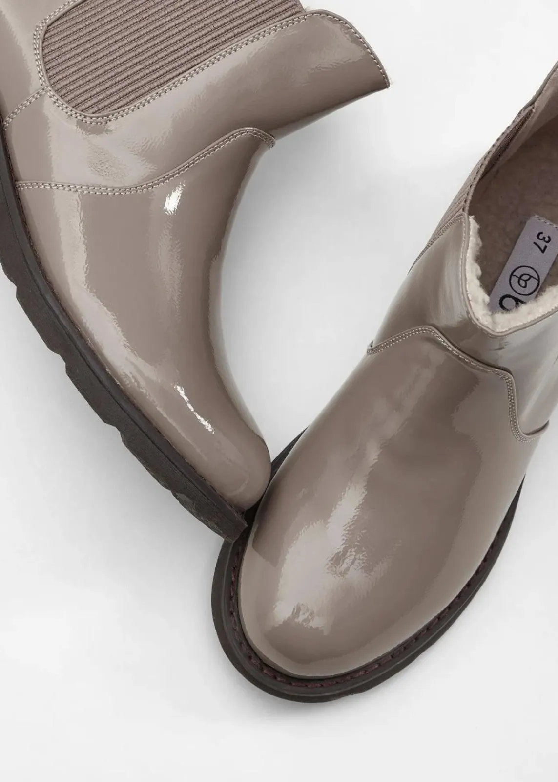 bonprix Gefütterte Winterschuhe|Stiefeletten|Chelsea Boot taupe