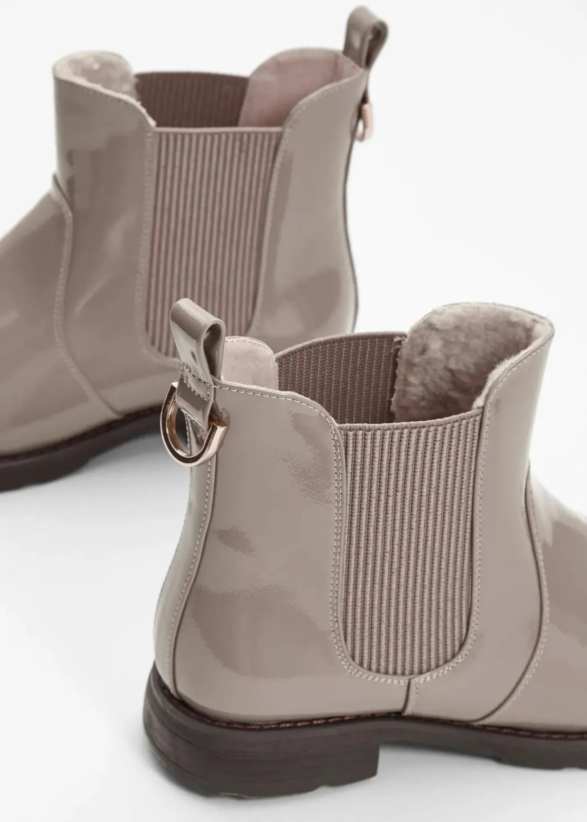 bonprix Gefütterte Winterschuhe|Stiefeletten|Chelsea Boot taupe
