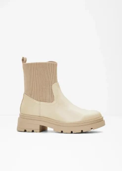 bonprix Schuhe & Accessoires In Spezialgrößen·Elastischer Schaft|Boots|Chelsea Boot beige