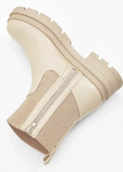 bonprix Schuhe & Accessoires In Spezialgrößen·Elastischer Schaft|Boots|Chelsea Boot beige