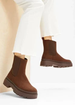 bonprix Stiefeletten|Boots|Chelsea Boot mahagonibraun