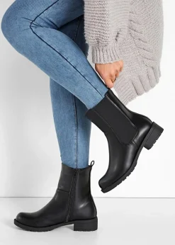 bonprix Stiefeletten|Boots|Chelsea-Boots schwarz