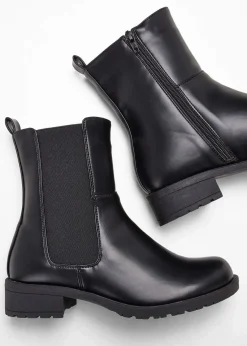 bonprix Stiefeletten|Boots|Chelsea-Boots schwarz