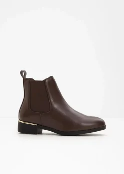 bonprix Schuhe & Accessoires In Spezialgrößen·Elastischer Schaft|Boots|Chelsea-Boots dunkelbraun