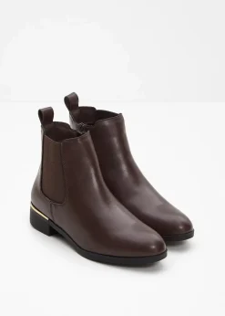 bonprix Schuhe & Accessoires In Spezialgrößen·Elastischer Schaft|Boots|Chelsea-Boots dunkelbraun