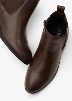 bonprix Schuhe & Accessoires In Spezialgrößen·Elastischer Schaft|Boots|Chelsea-Boots dunkelbraun
