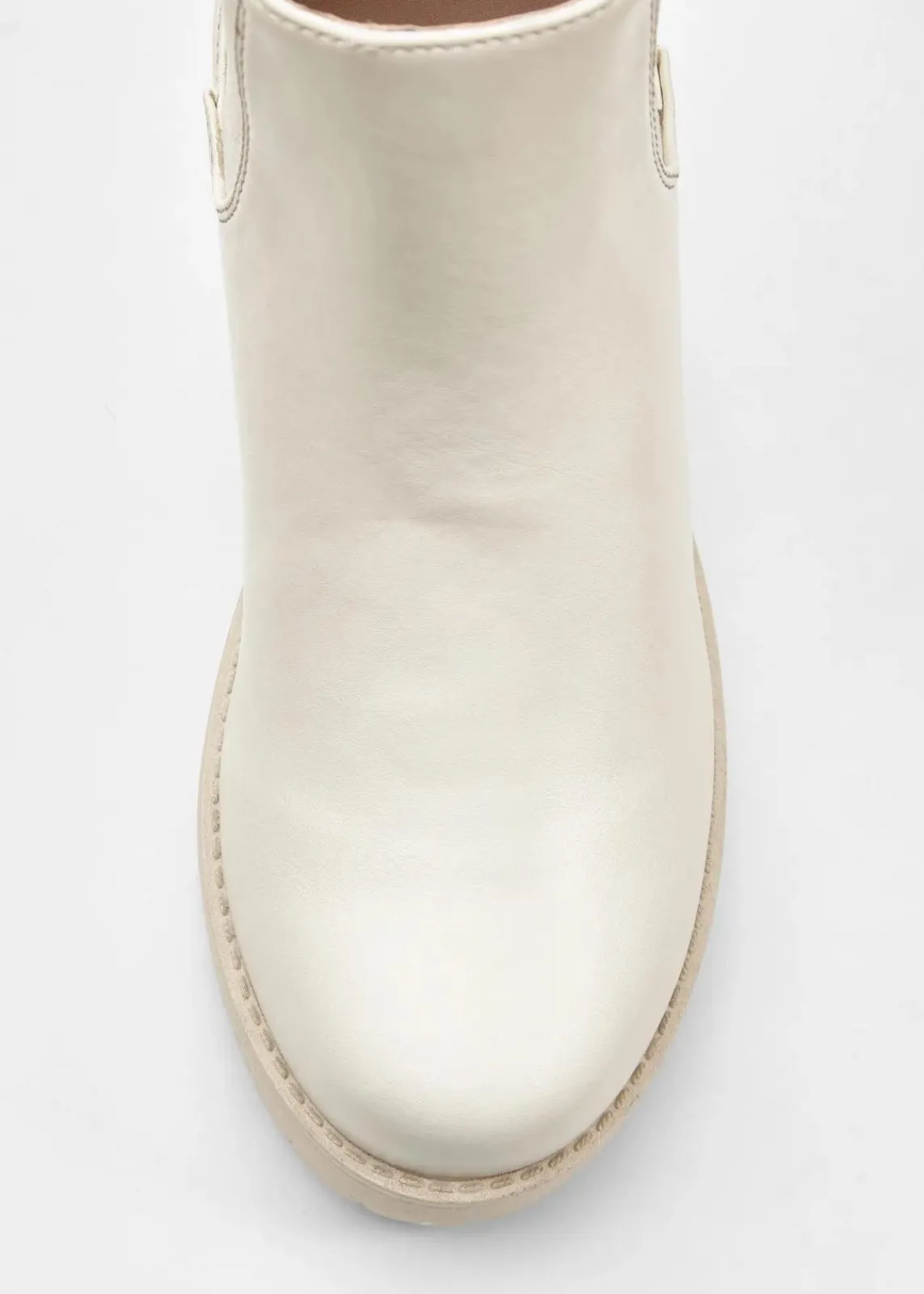 bonprix Schuhe & Accessoires In Spezialgrößen·Schuhe In Übergröße|Schuhe & Accessoires In Spezialgrößen·Elastischer Schaft|Chelsea-Boots mit Blockabsatz beige