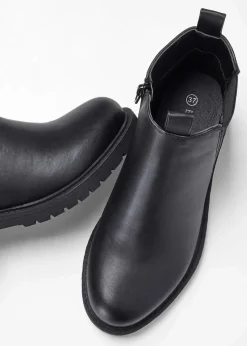 bonprix Stiefeletten|Boots|Chelsea-Boots mit Profilsohle schwarz