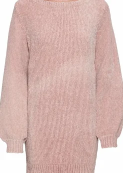 bonprix Pullover & Strickjacken|Nachhaltigere Materialien|Chenille-Longpullover vintagerosa