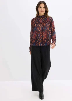 bonprix Bekleidung·Jacken & Mäntel|Blusen & Tuniken|Chiffonbluse blau bedruckt