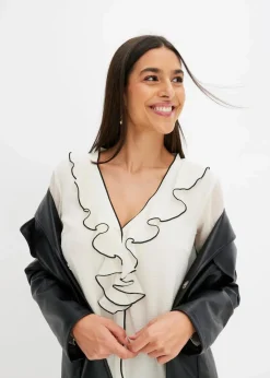 bonprix Bekleidung·Jacken & Mäntel|Blusen & Tuniken|Chiffonbluse wollweiß