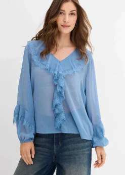 bonprix Bekleidung·Jacken & Mäntel|Blusen & Tuniken|Chiffonbluse wellenblau