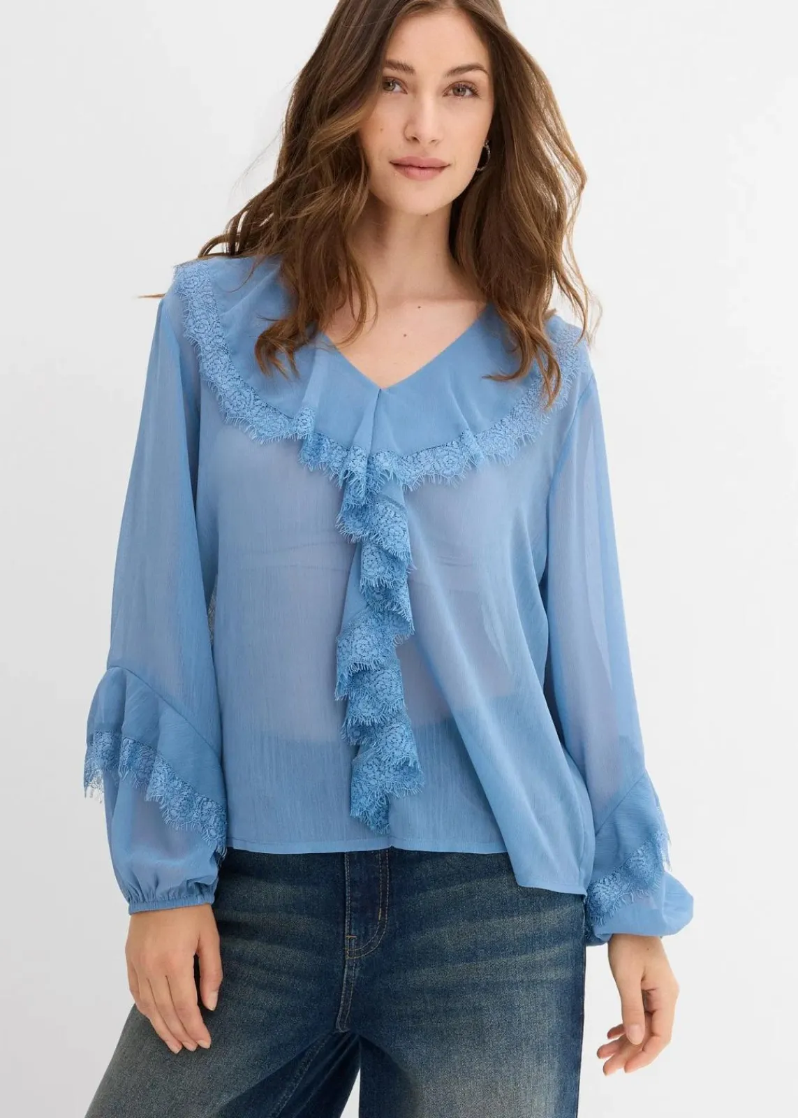 bonprix Bekleidung·Jacken & Mäntel|Blusen & Tuniken|Chiffonbluse wellenblau