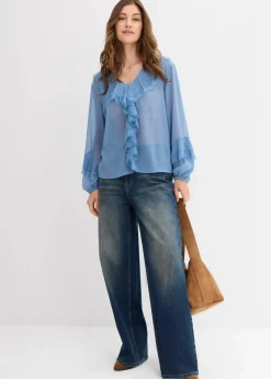 bonprix Bekleidung·Jacken & Mäntel|Blusen & Tuniken|Chiffonbluse wellenblau