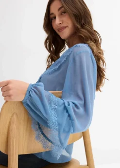 bonprix Bekleidung·Jacken & Mäntel|Blusen & Tuniken|Chiffonbluse wellenblau