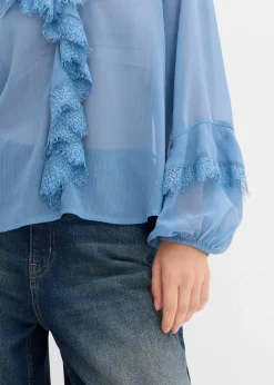 bonprix Bekleidung·Jacken & Mäntel|Blusen & Tuniken|Chiffonbluse wellenblau