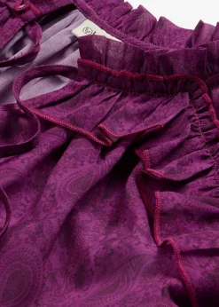 bonprix Bekleidung·Jacken & Mäntel|Blusen & Tuniken|Chiffonbluse dunkellila paisley