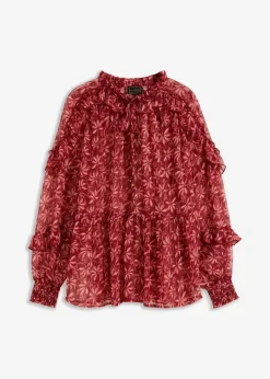 bonprix Bekleidung·Jacken & Mäntel|Blusen & Tuniken|Chiffonbluse rubinrot bedruckt