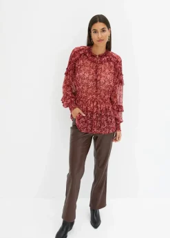 bonprix Bekleidung·Jacken & Mäntel|Blusen & Tuniken|Chiffonbluse rubinrot bedruckt