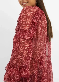 bonprix Bekleidung·Jacken & Mäntel|Blusen & Tuniken|Chiffonbluse rubinrot bedruckt