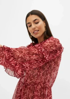 bonprix Bekleidung·Jacken & Mäntel|Blusen & Tuniken|Chiffonbluse rubinrot bedruckt